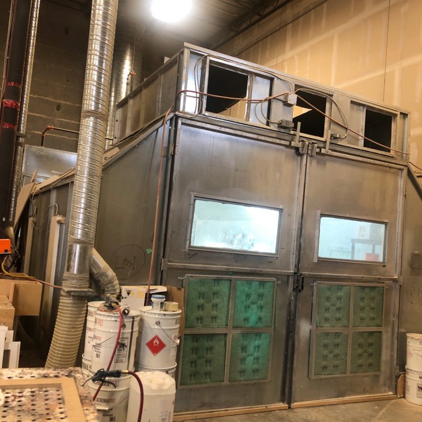 Used Paint Booth Closed c/w fire suppression system – Coast Machinery Group