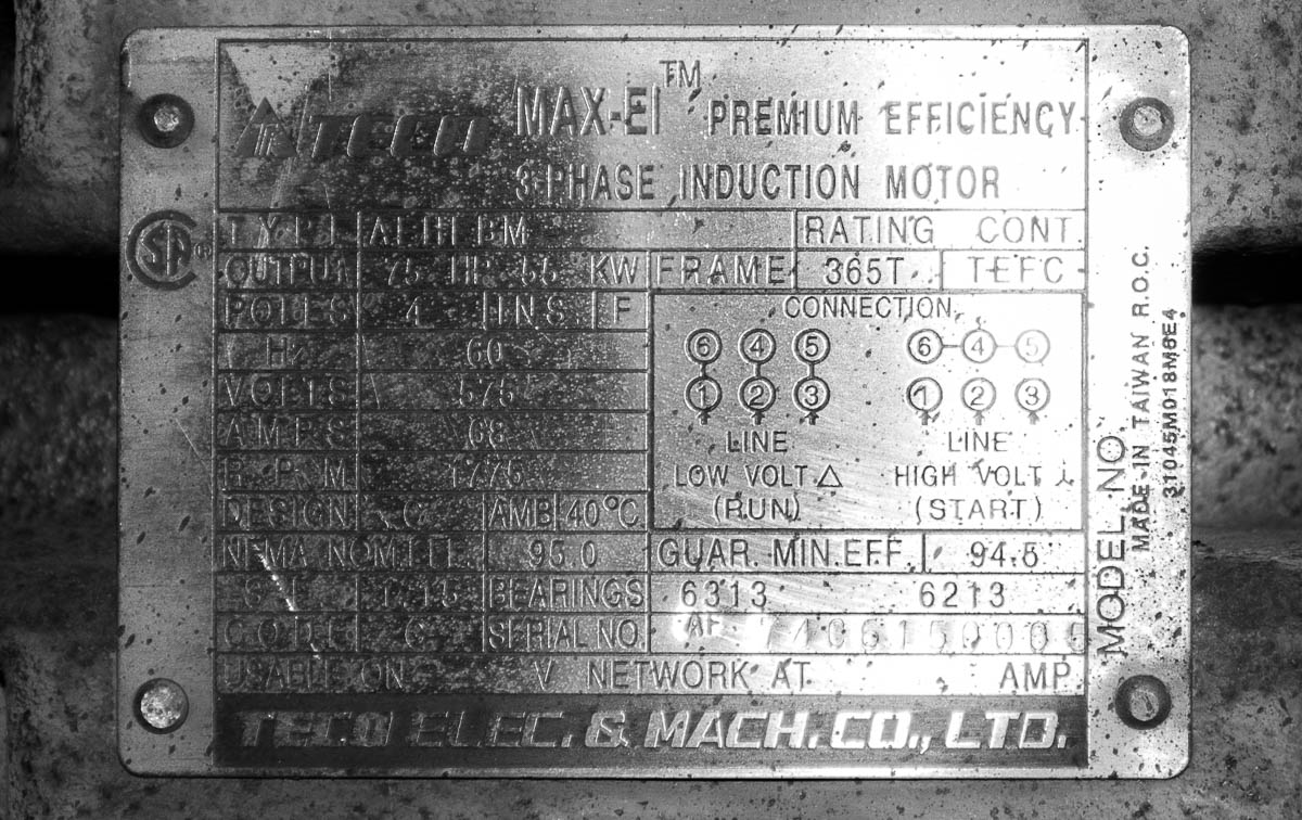 Used Teco Max-e 60hp Induction Motor – Coast Machinery Group