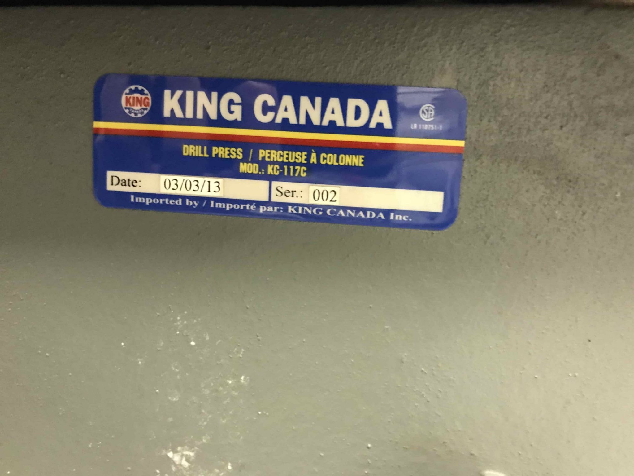 King canada 2024 drill press