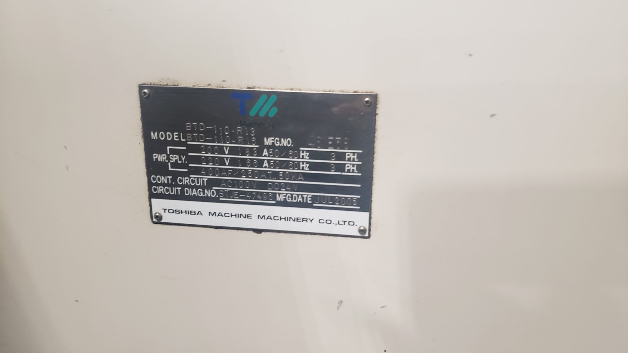 Used Toshiba BTD110 R13 R16 CNC Milling Machine Coast